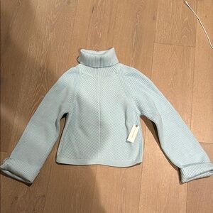 Maeve Blue Cowl Neck Sweater with Cozy Knit